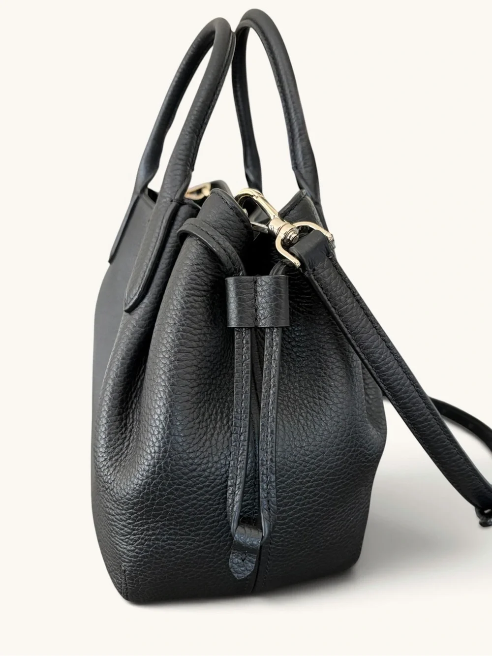 kate spade Black Dumpling Leather Satchel with Detachable Crossbody Strap